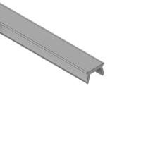 MODULAR SOLUTIONS PVC COVER PROFILE<br>45 SERIES, SHALLOW, GRAY, 2M